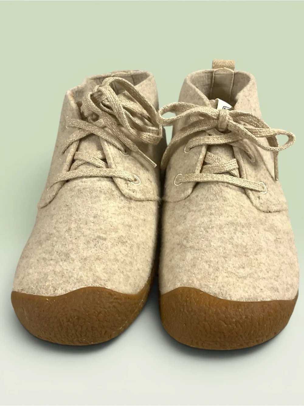 Keen Mosey Chukka Beige Felt Ankle Booties w/Brown Soles Women's Size 10